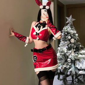 Christmas Patent Leather Bunny Costume