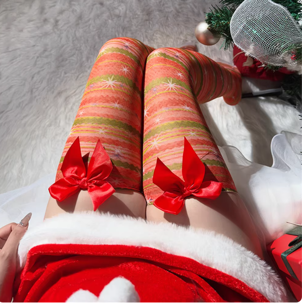 Christmas Heart Knee-High Socks