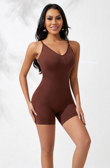 Plus Size Tummy Control Butt Lift Camisole Boyshort Shapewear Bodysuit