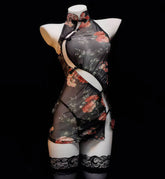 Sexy Vintage Sheer Cheongsam Tempting Forbidden Uniform Costume Lingerie
