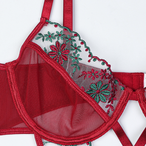 Detachable Heavy Embroidery Lace Sexy Bodysuit