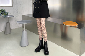 Fishnet Stockings & Black Sheer Tights in JK Style