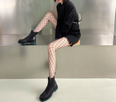 Fishnet Stockings & Black Sheer Tights in JK Style
