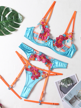 Floral Embroidered Sheer Bikini Set