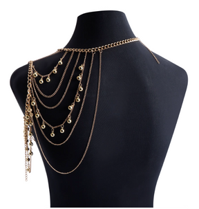 Gold Multi-Layer Body Chain With Beads