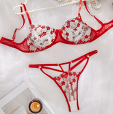 Exquisite Embroidered Lace Ultra-thin Sexy Lingerie Set