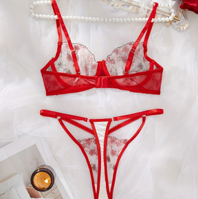 Exquisite Embroidered Lace Ultra-thin Sexy Lingerie Set