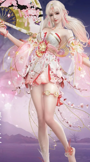 Pink Sakura Cloud Goddess Cosplay Princess Dress Set