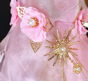 Pink Sakura Cloud Goddess Cosplay Princess Dress Set