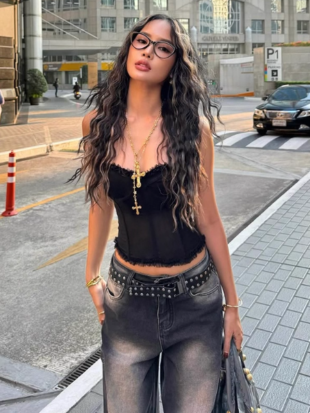 Ruffled Strapless Corset Top