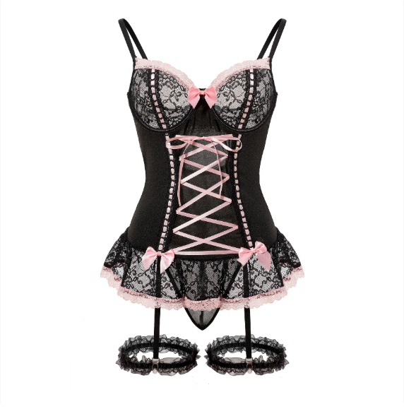 Seductive Bow Lace Bodysuit
