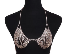 Vintage Rhinestone Chain Bikini Set