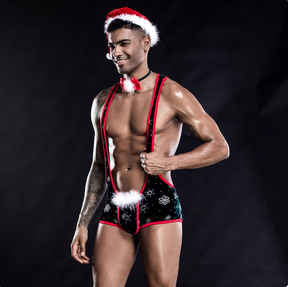 Christmas-Themed Sexy Men’s Cosplay Bodysuit