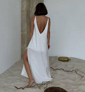 Women Cotton Long Loose Fit Sleep Dress Camisole Nightgown