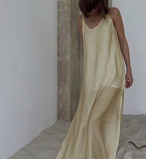 Women Cotton Long Loose Fit Sleep Dress Camisole Nightgown