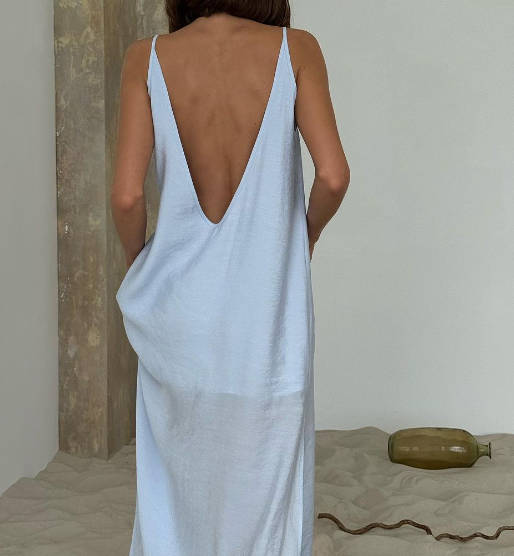 Women Cotton Long Loose Fit Sleep Dress Camisole Nightgown