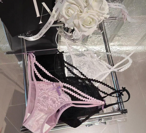 Lace-strap Cotton Crotch Panties