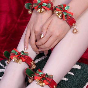 Sexy Christmas Choker With Handcuffs And Anklet Restraints