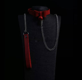 Bowknot Leather Collar and Leash High-Grade Leather SM Necklace