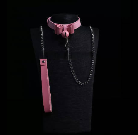 Bowknot Leather Collar and Leash High-Grade Leather SM Necklace