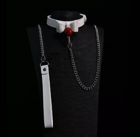 Bowknot Leather Collar and Leash High-Grade Leather SM Necklace