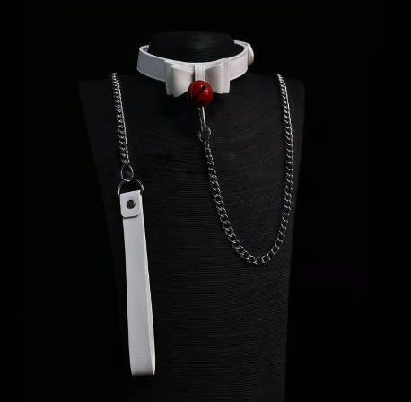 Bowknot Leather Collar and Leash High-Grade Leather SM Necklace