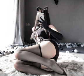 Halter Strap Hollow Crotch Tight Bodysuit