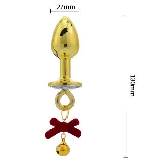 Cute Metal Butt Plug With Red Bow And Bell Cute Metal Butt Plug With Red Bow And Bell