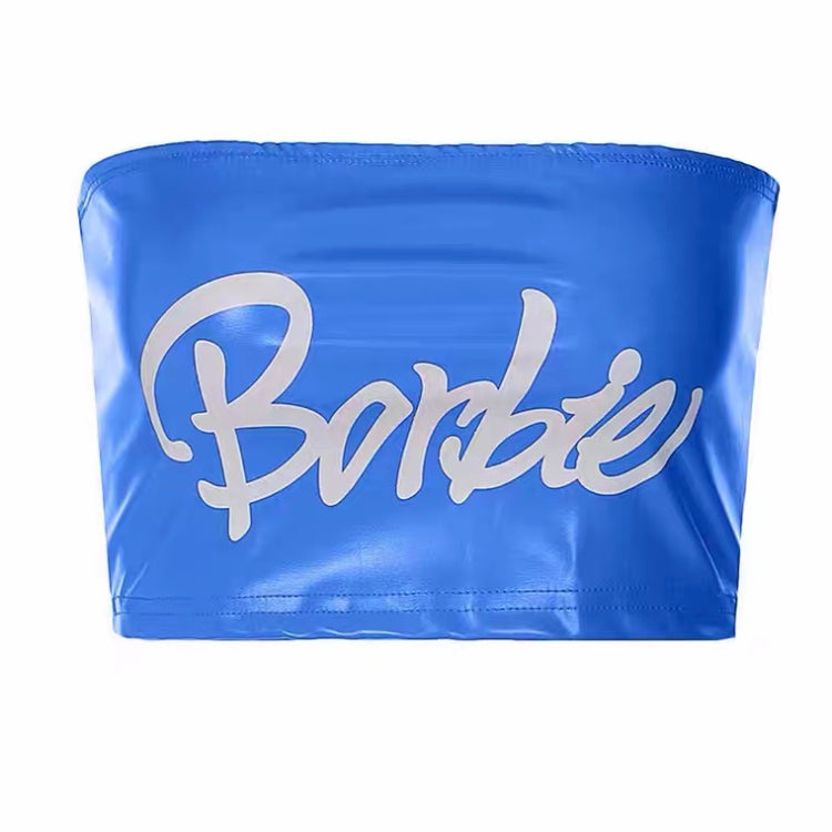 Barbie Print Patent Leather Tube Top