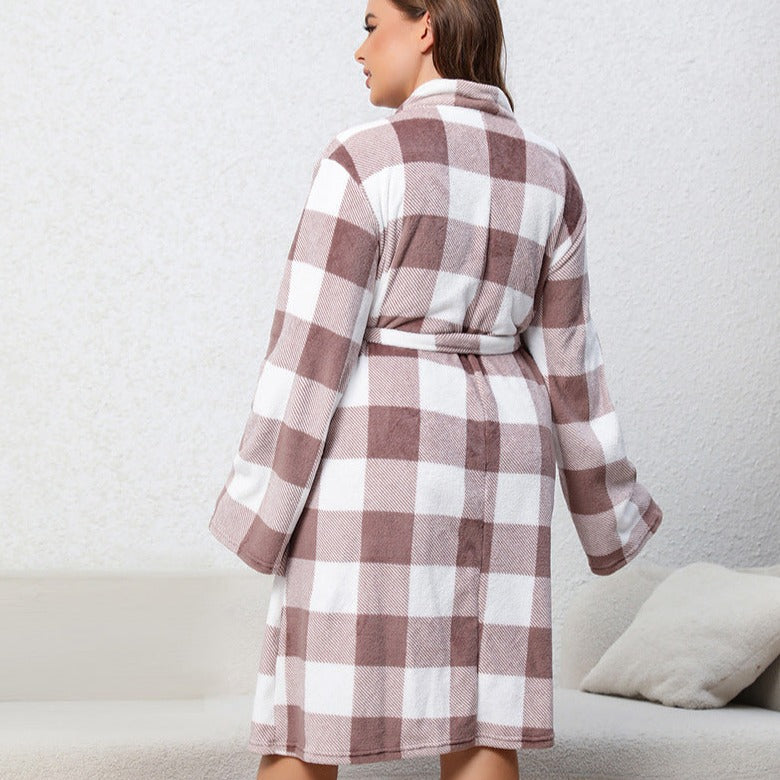 Thickened Plus Size Flannel Winter Robe