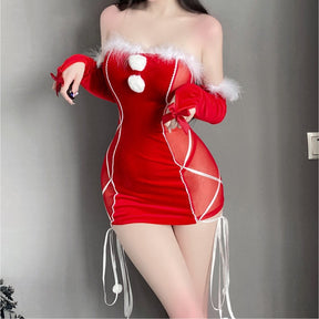 Sexy Tube Top Plush Christmas Costume