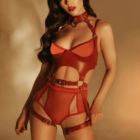 Reversible Leather Bondage Bodysuit