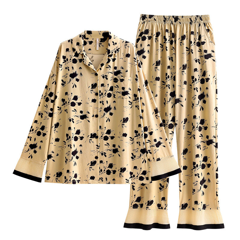 Floral Print Long-Sleeve Pajama Set