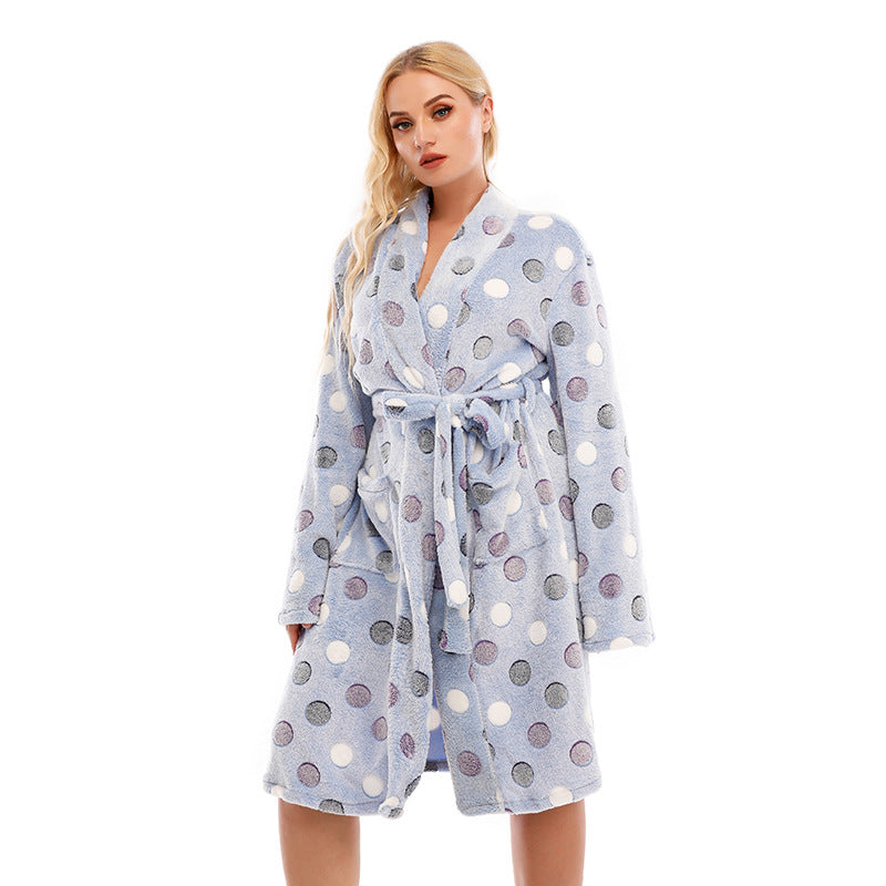Thickened Plus Size Flannel Winter Robe