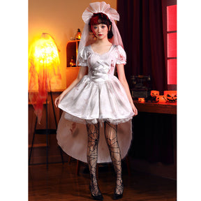 Vintage Horror Wedding Bride Costume Cosplay Outfit