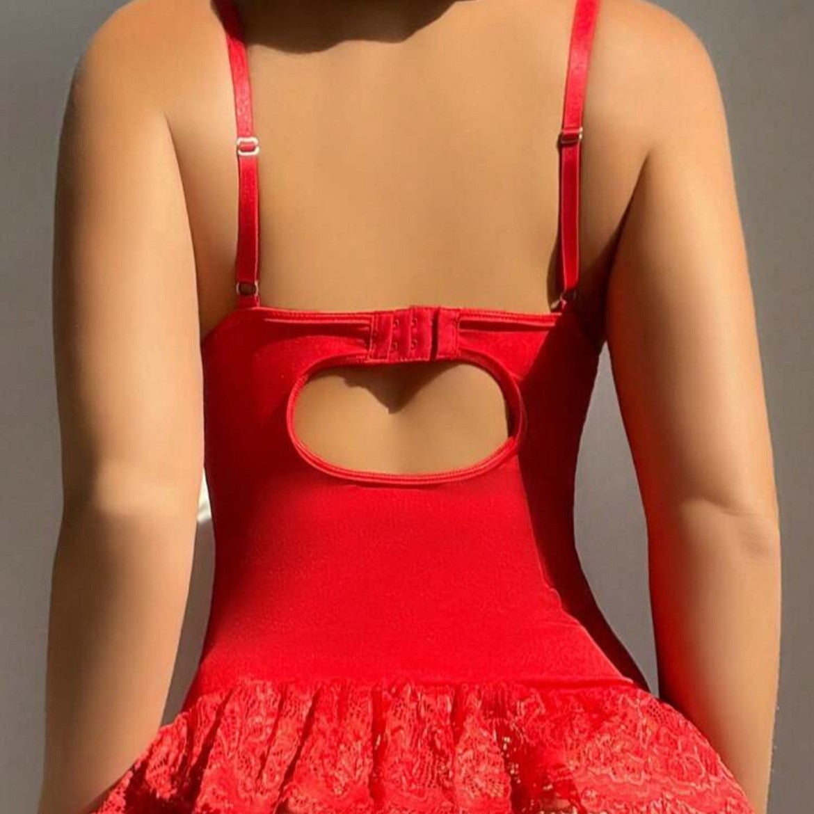 Lace Bustier Bodysuit with Garter Straps