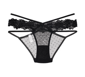 Floral Lace Double Strap T-Back Underwear