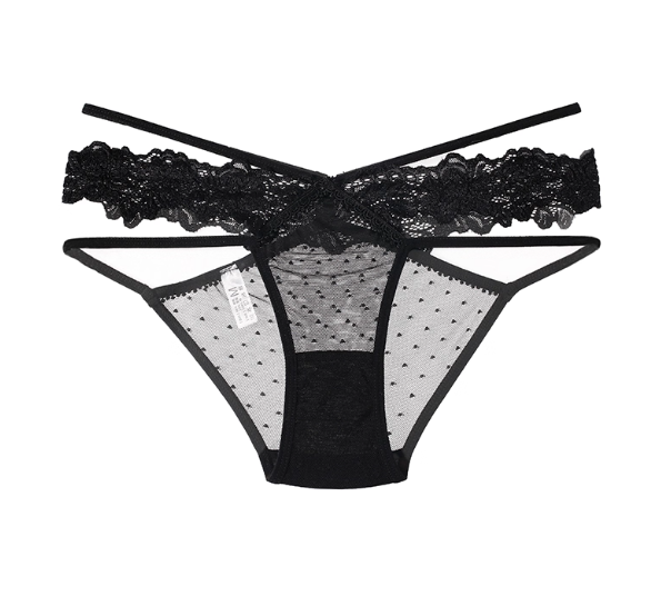 Floral Lace Double Strap T-Back Underwear