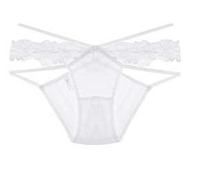 Floral Lace Double Strap T-Back Underwear