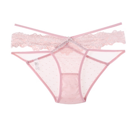 Floral Lace Double Strap T-Back Underwear