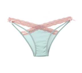 Color-block Lace Strappy Contrast Thong