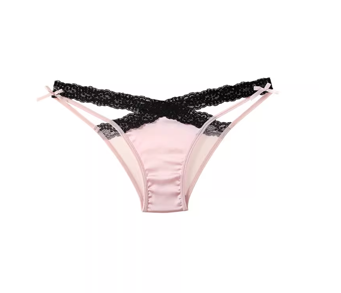 Color-block Lace Strappy Contrast Thong