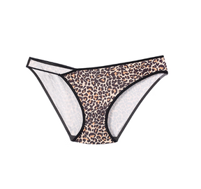 Sheer Leopard Mesh Low-Waist Panties