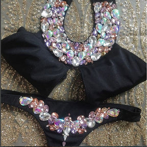 Diamond Embellished Two-Piece Resort Swim Bikini