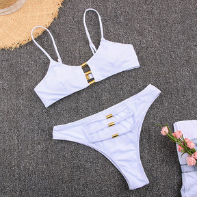 New Solid Color Swimsuit Sexy Resort Swim Bikini