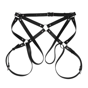 PU Leather Bondage With Handcuffs Bandage Set