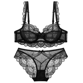 New Hollow Ultra Thin Lace Sexy Bralette Set