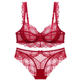New Hollow Ultra Thin Lace Sexy Bralette Set