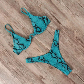 Patterned Sexy Bikini Two-Piece Set