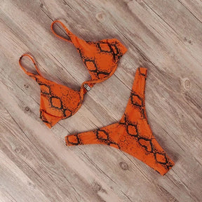 Patterned Sexy Bikini Two-Piece Set